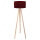 Lampadaire tripode en bois 140cm Bordeaux Rétro Salon