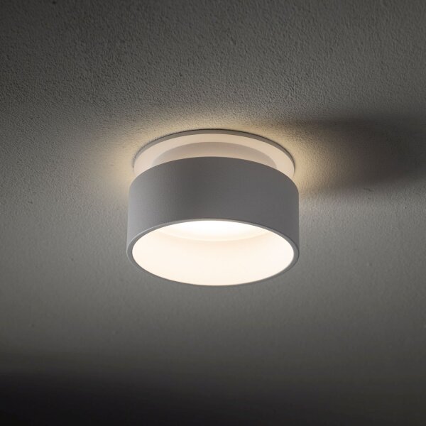 Luminaire encastré blanc aluminium GU10 Ø8 cm rond apparent