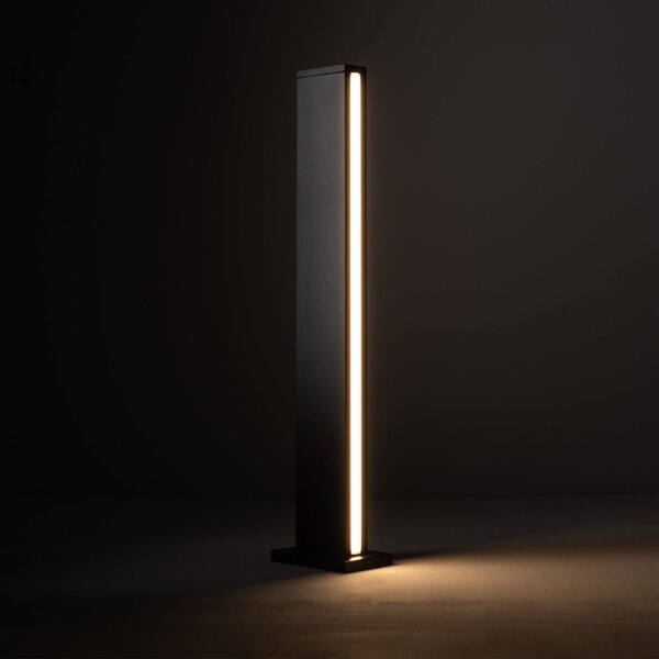 Luminaire dallée LED noir aluminium IP54 70 cm 600 lm