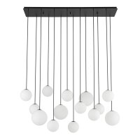 Grande lampe suspendue verre métal noir blanc G9...