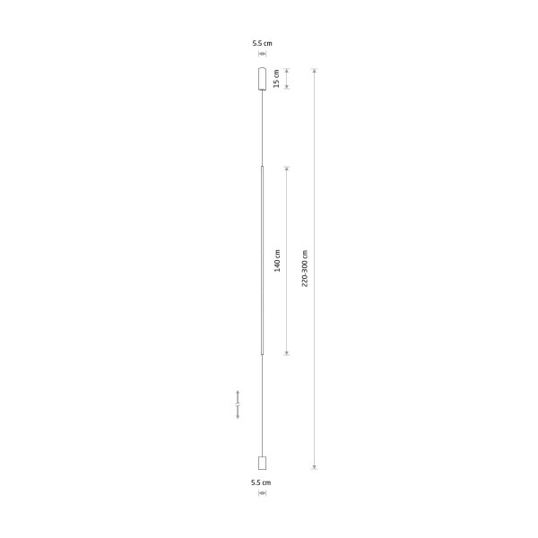 Suspension LED Blanc Aluminium Ø5,5 cm rond 19 W