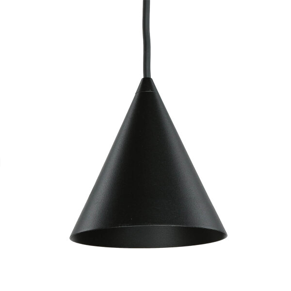Suspension ronde noire Ø11 cm GU10 Métal Moderne