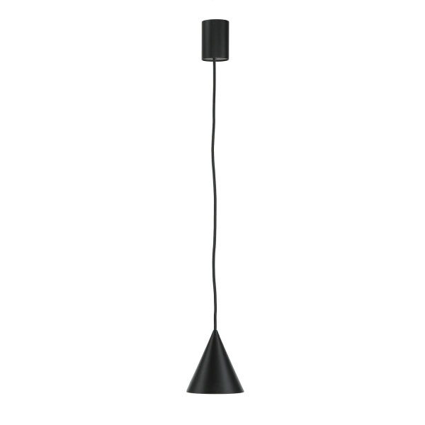 Suspension ronde noire Ø11 cm GU10 Métal Moderne