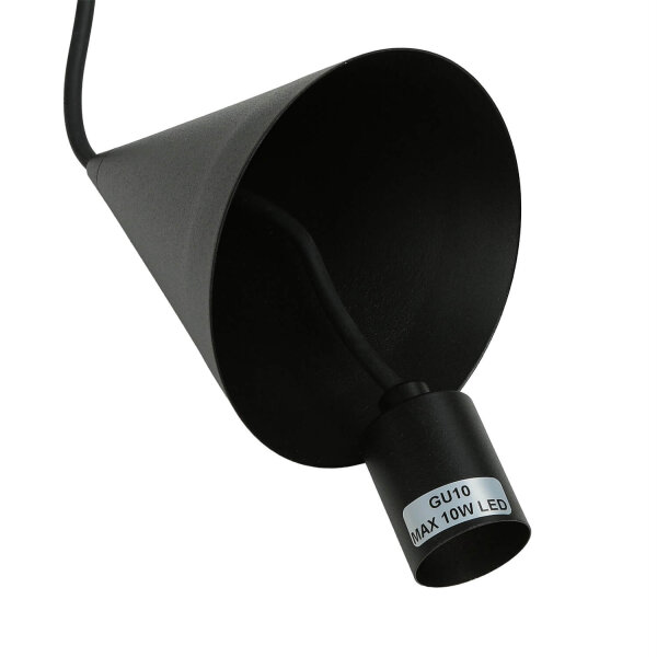 Suspension ronde noire Ø11 cm GU10 Métal Moderne