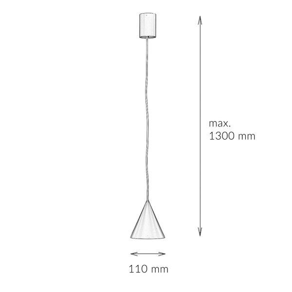 Suspension ronde noire Ø11 cm GU10 Métal Moderne
