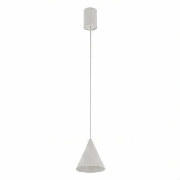 Suspension ronde gris soie Ø11 cm GU10 métal