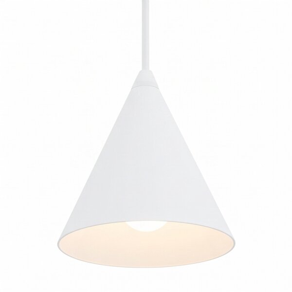 Suspension ronde blanche Ø11 cm GU10 métal cône