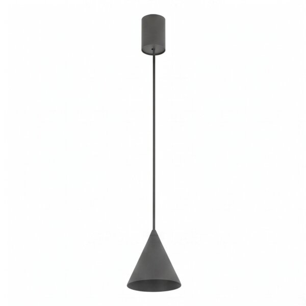 Suspension ronde Umbra Gris Ø11 cm GU10 Cône en métal