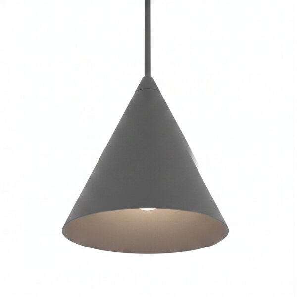 Suspension ronde Umbra Gris Ø11 cm GU10 Cône en métal