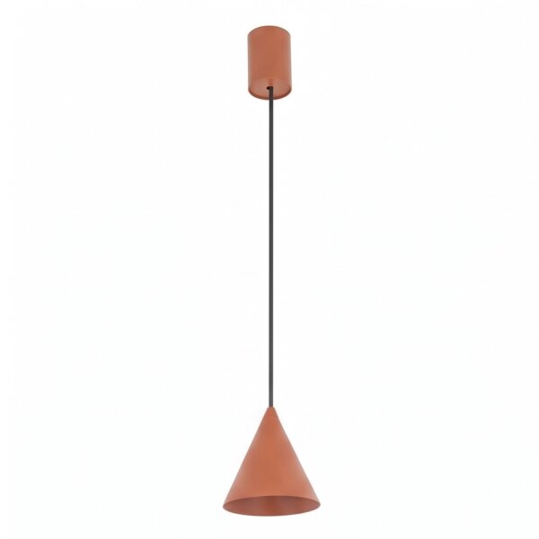 Lampe à suspendre ronde terre cuite Ø11 cm GU10 métal cône