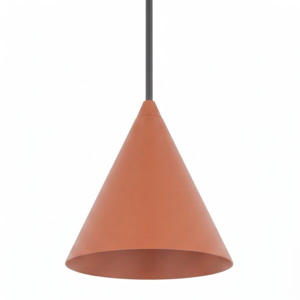 Lampe à suspendre ronde terre cuite Ø11 cm GU10 métal cône