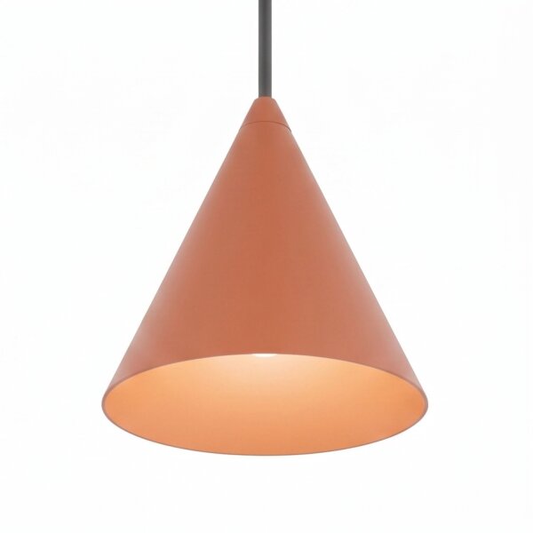 Lampe à suspendre ronde terre cuite Ø11 cm GU10 métal cône