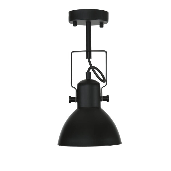 Spot lampe noir métal rond rétro DALLAS