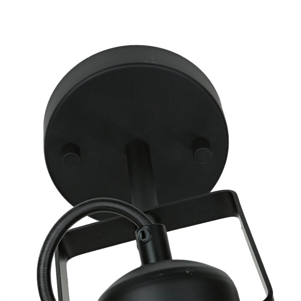 Spot lampe noir métal rond rétro DALLAS