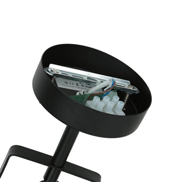 Spot lampe noir métal rond rétro DALLAS