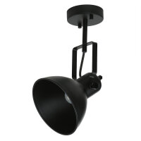 Spot lampe noir métal rond rétro DALLAS