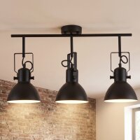 Spot de plafond noir métal E16 rétro salon