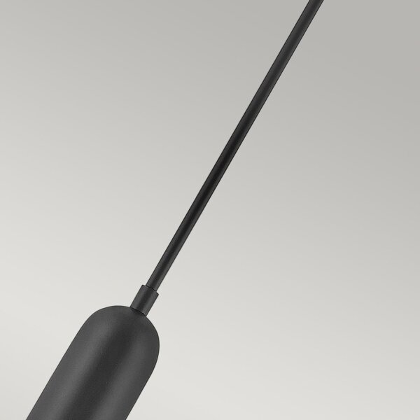 Suspension LED métal D : 12,7 cm étroit noir