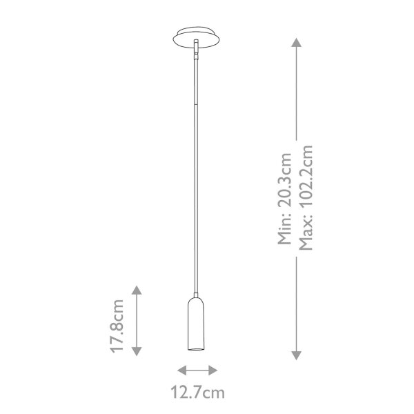 Suspension LED métal D : 12,7 cm étroit noir