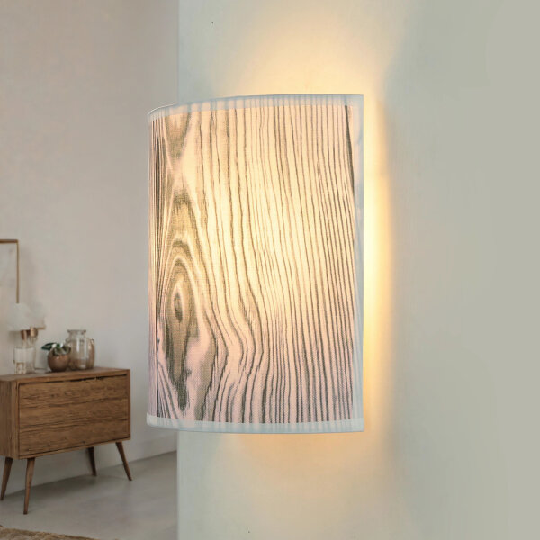 Applique murale tissu ALICE violet aspect bois loft design E27