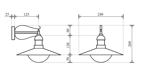 Lampe murale dextérieur antique or OSLO rustique résistant aux intempéries
