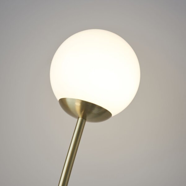 Lampadaire verre métal 160,8 cm en laiton blanc 2x G9