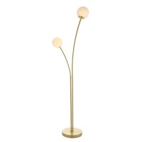 Lampadaire verre métal 160,8 cm en laiton blanc 2x G9