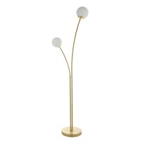 Lampadaire verre métal 160,8 cm en laiton blanc 2x G9