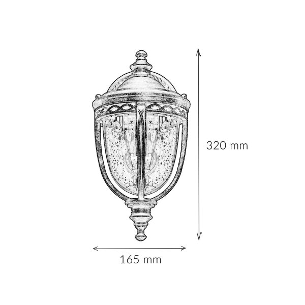 Applique IP44 Rustique élégante EDMUND Cour Balcon