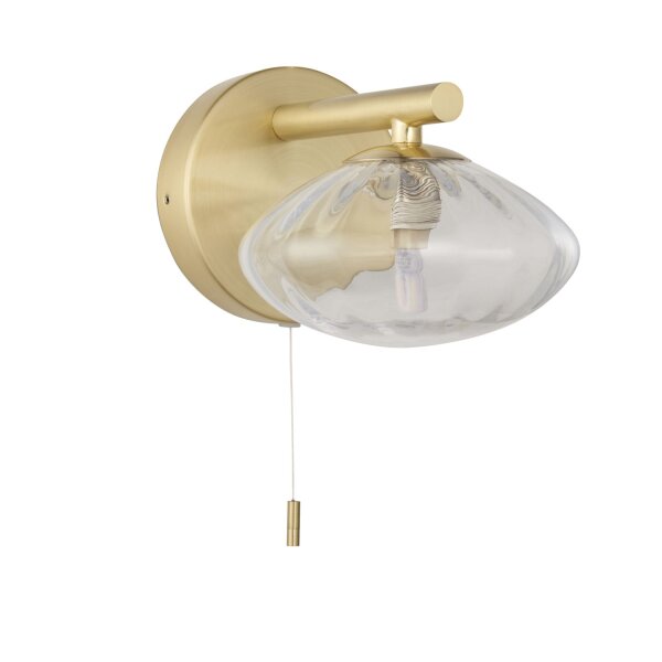 Applique murale avec interrupteur IP44 métal verre en laiton G9