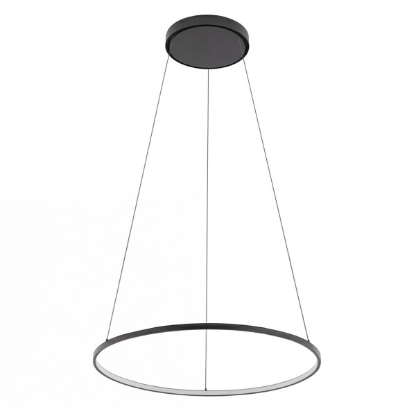 Suspension LED Ring Ø 60 cm Noir 2700 K 660 lm Métal