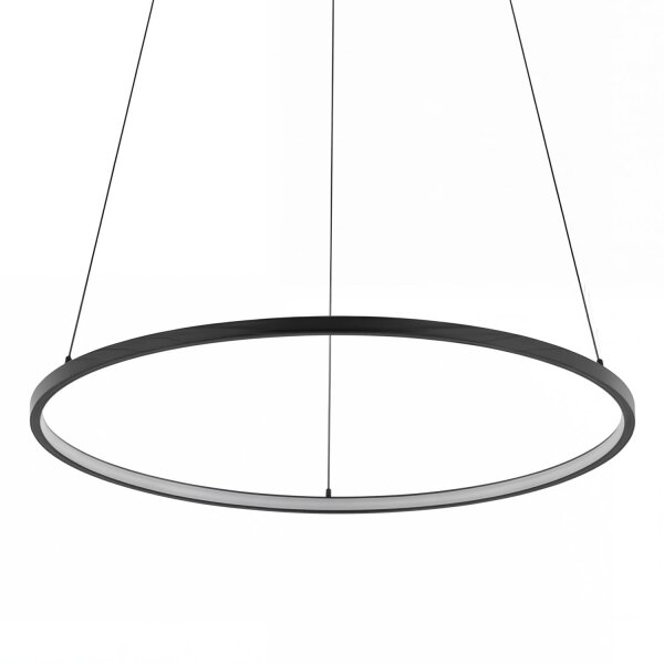 Suspension LED Ring Ø 60 cm Noir 2700 K 660 lm Métal