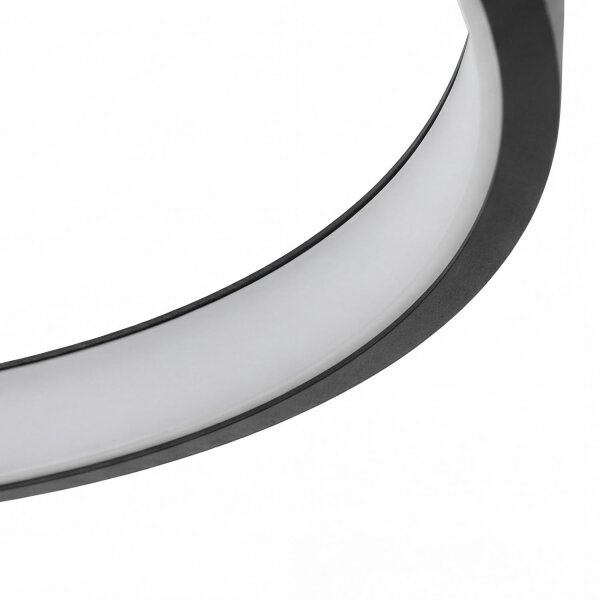 Suspension LED Ring Ø 60 cm Noir 2700 K 660 lm Métal