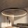 Suspension LED Ring Ø 60 cm Noir 2700 K 660 lm Métal