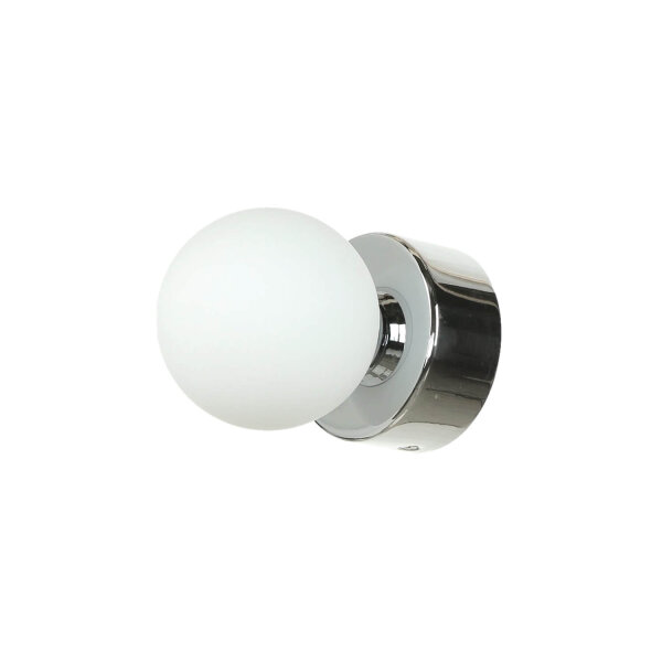 Applique murale salle de bain IP44 ronde en chrome Ø7,5cm