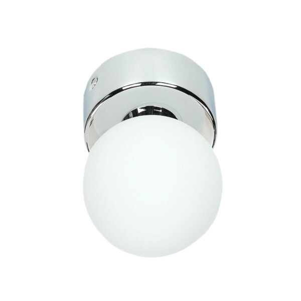 Applique murale salle de bain IP44 ronde en chrome Ø7,5cm