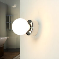 Applique murale salle de bain IP44 ronde en chrome...