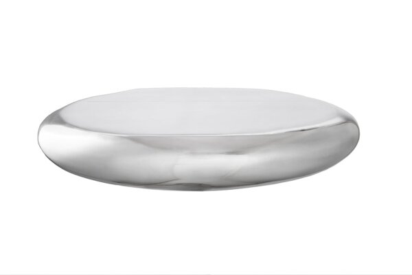 Étagère murale en métal argenté L : 40 cm rond flottant