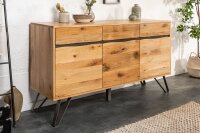 Buffet chêne sauvage plaqué métal 160...