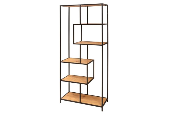 Étagère moderne aspect bois 77 x 185 cm asymétrique