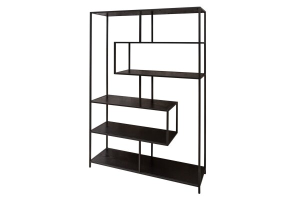 Étagère sur pied noire 114 x 185 cm design moderne VIVEN