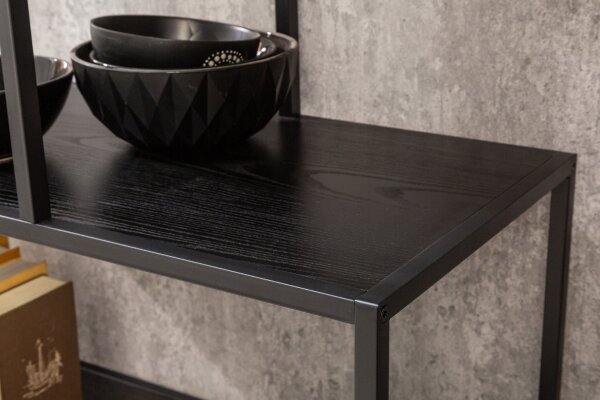Étagère sur pied noire 114 x 185 cm design moderne VIVEN