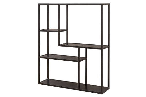 Étagère murale noire aspect bois 75 x 91 cm grande Moderne