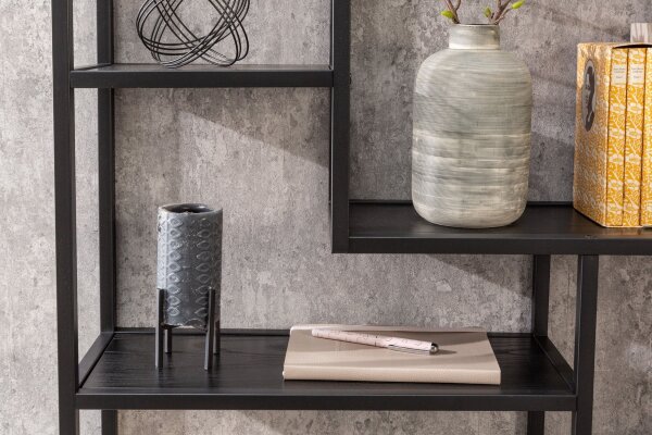 Étagère murale noire aspect bois 75 x 91 cm grande Moderne