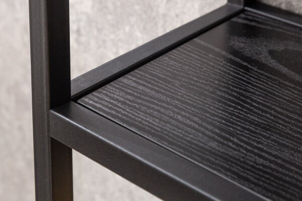 Étagère murale noire aspect bois 75 x 91 cm grande Moderne