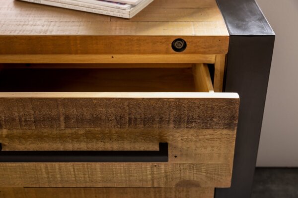 Grand sideboard bois fer 195 cm de large design industriel
