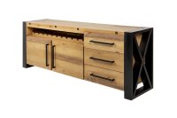 Grand sideboard bois fer 195 cm de large design industriel