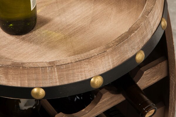 Casier à vin Tonneau de vin design Bois massif Barrique