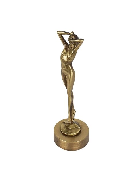 Statue laiton fait main Ø 9 cm en bronze clair