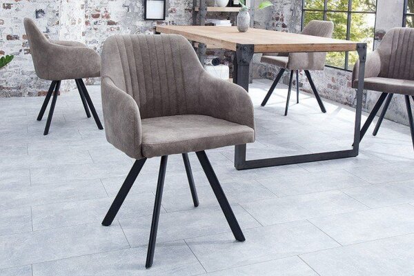 Chaise de salle à manger avec dossier en taupe